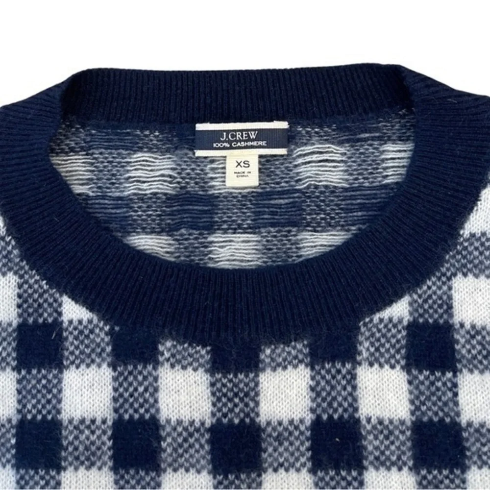 J.Crew • Gingham Checkered Cashmere Sweater XS ASO Wednesday Addams
